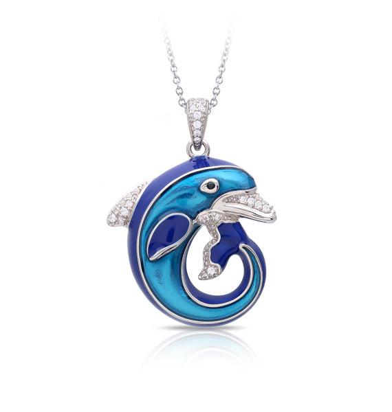 Sterling Silver Blue Italian "Dauphin" Pendant