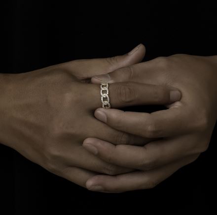 Cuban Diamond Stud Ring