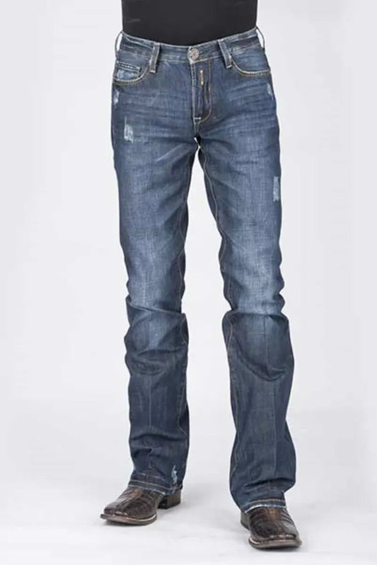 Stetson 1014 Fit Destructed (Dark Wash) - Men's Jeans