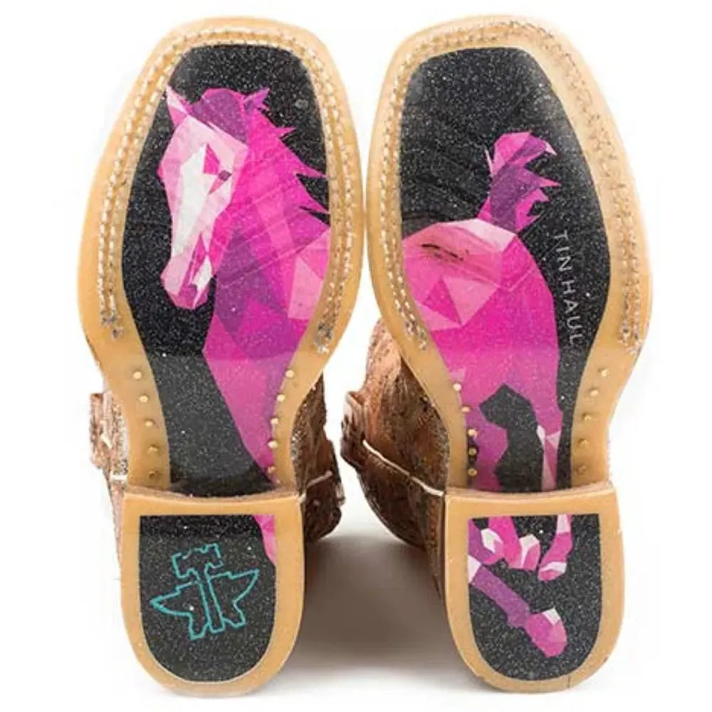 Tin Haul Little Kids/Big Kids Leather Cowgirl Boots