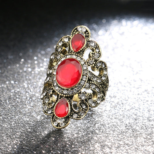 Vintage Style Resin Rhinestone Ring *Color Options*