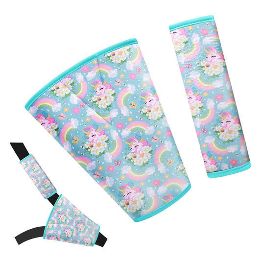 Car Seat Strap Pads – Kids Plush Seatbelt Cushion Set