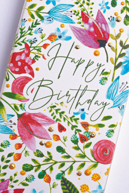 Flatyz Happy Birthday Watercolor Florals Candle