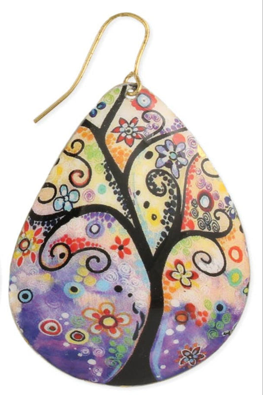 Tree of Life Teardrop Earrings
