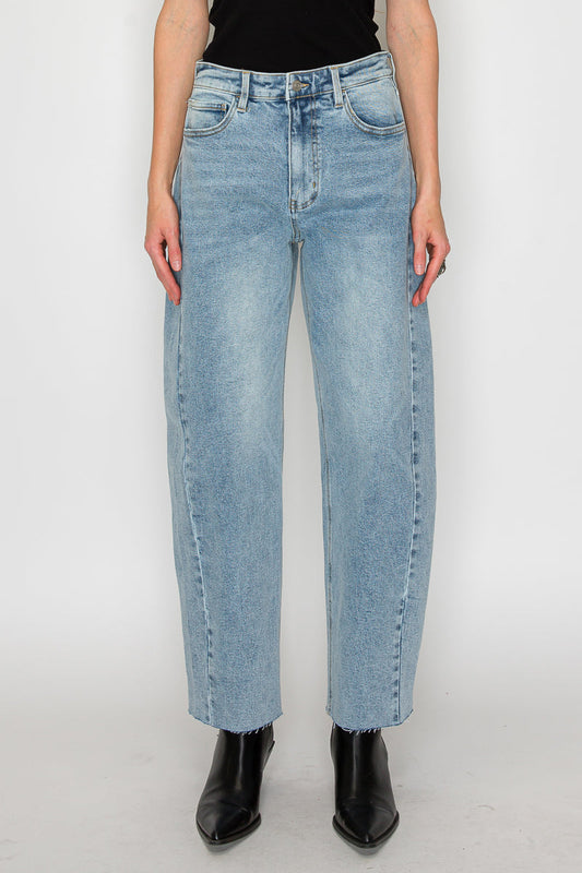 Harlow High Waisted Barrel Jeans Blue by Artemis