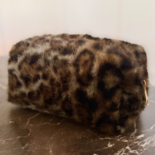 Furly Leopard Cosmetic Case