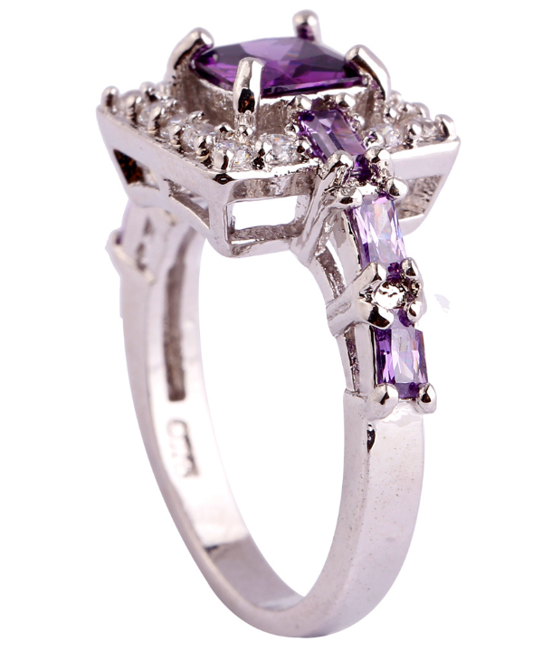 Square Diamond-Encrusted Ring