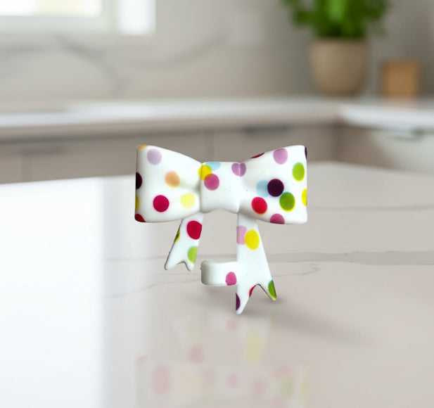 Celebration Confetti 3D Bow Straw Topper