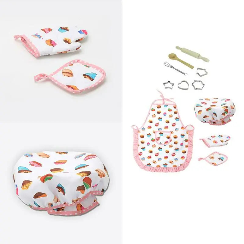 11-Piece Kids Cooking Playset with Apron and Tools