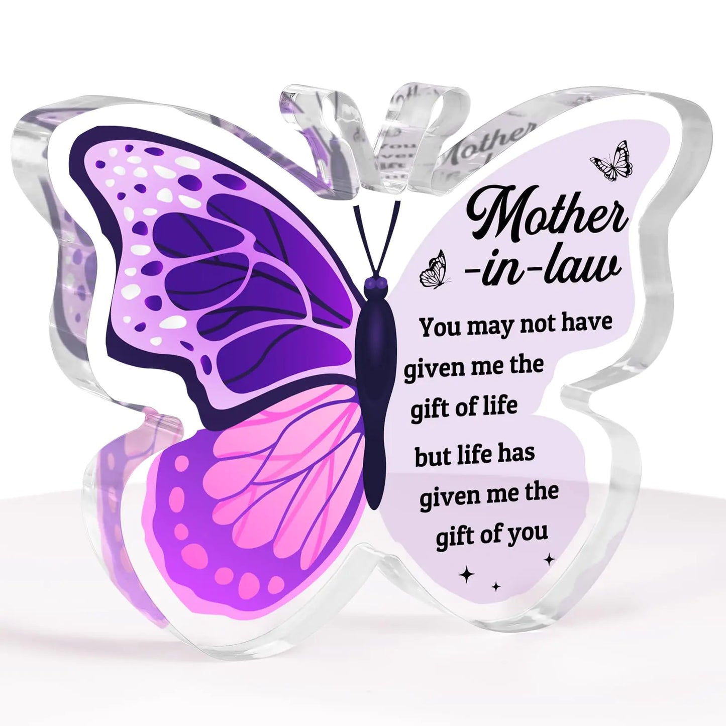 Mother in Law Gifts Mother in Law Birthday Gifts Mother in Law Wedding Gifts Gifts for Mother in Law Birthday Gifts for Mother in Law Butterfly-Shaped Acrylic Plaque