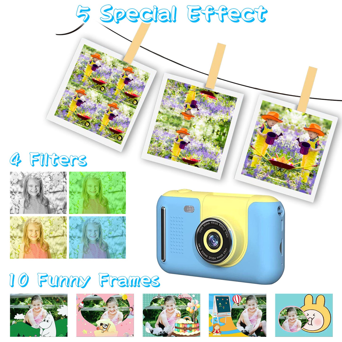 Kids Digital Camera with Flip Lens and Tripod