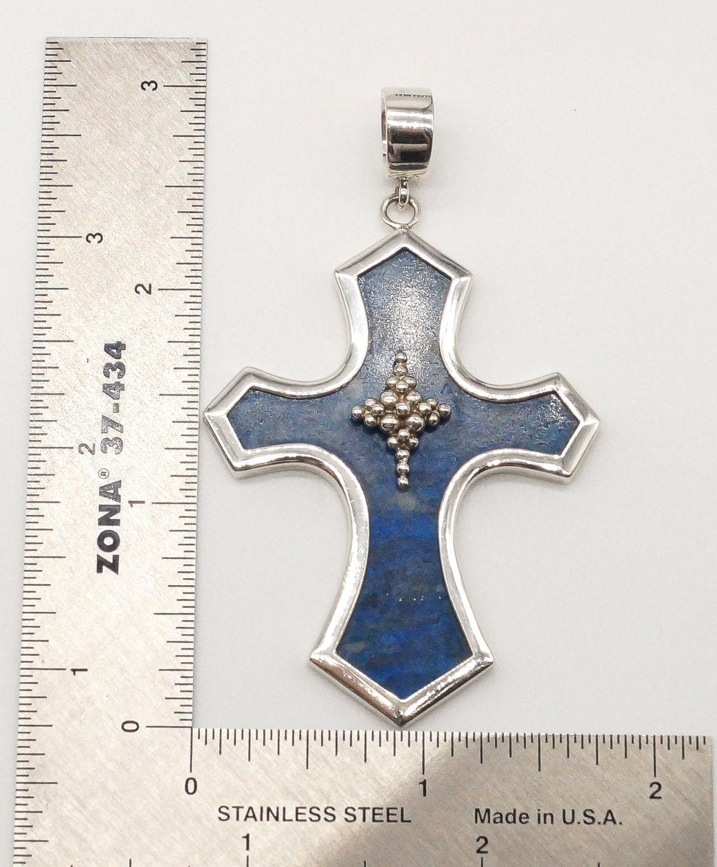 Whitney Kelly Lapis Lazuli Cross Sterling Silver Pendant