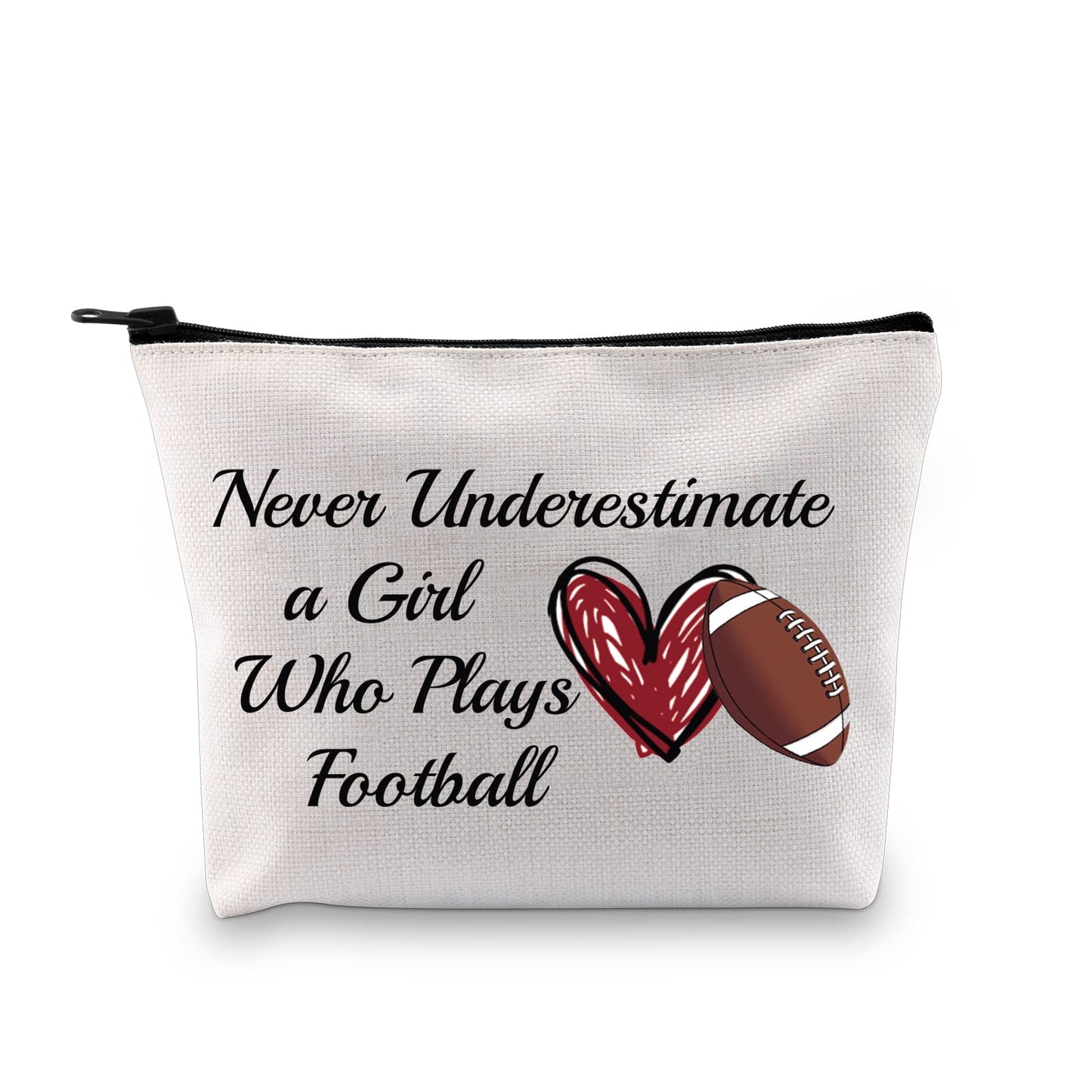 PXTIDY Football Makeup Bag Football Gifts For Football Player Gifts Who Plays Football Travel Bag Football Game Fans Gift