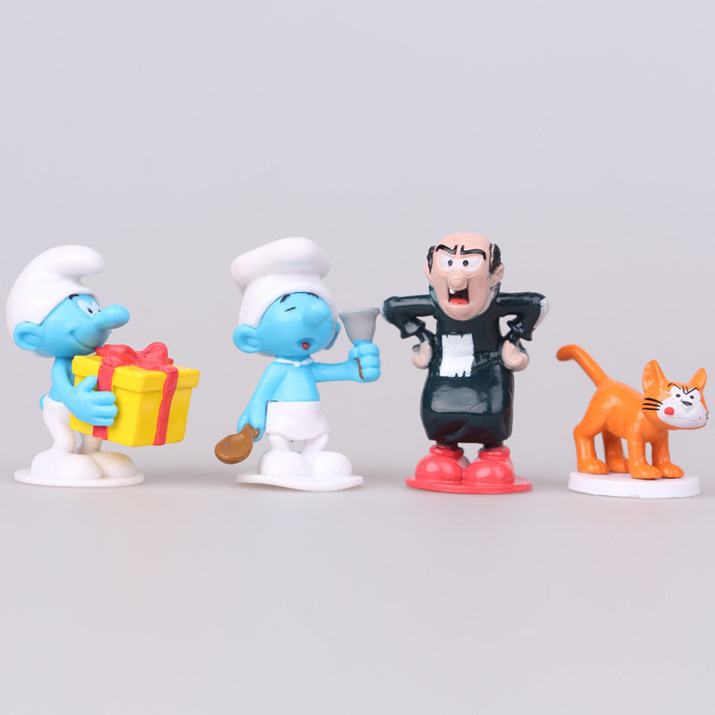 Popular 12 Models of Smurf Blue Baby Cake Figurines