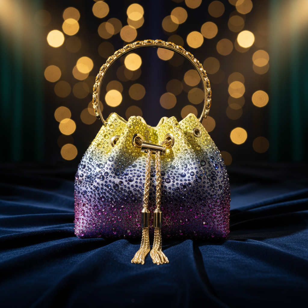 Rhinestone Chain Crossbody Tote Bag