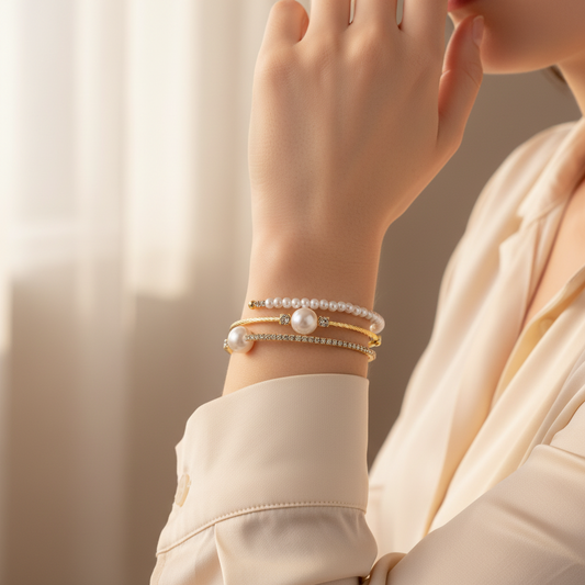 Pearl and Crystal Rhinestone Bracelet