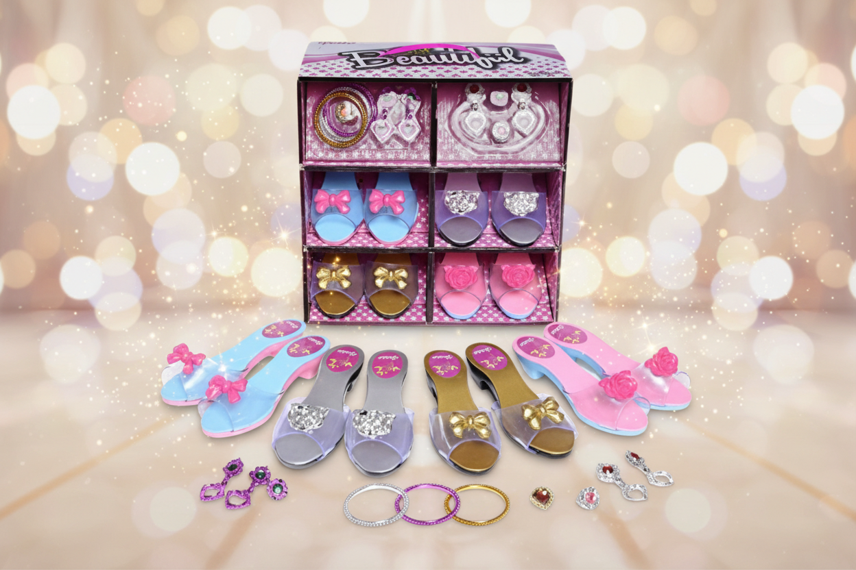 Little Princess Boutique Dress Up Shoes & Jewelry Set (4 Pairs)