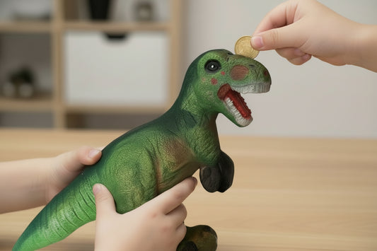 Dinosour Red & Green Piggy Bank