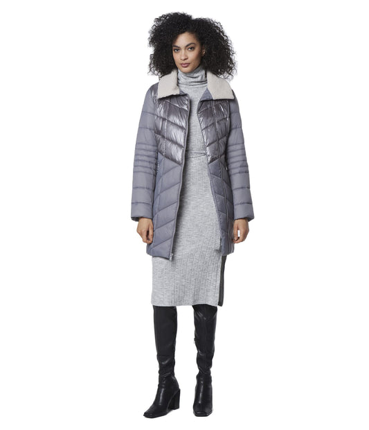 ANDREW MARC Women's Mid-Length Quilted Puffer Jacket