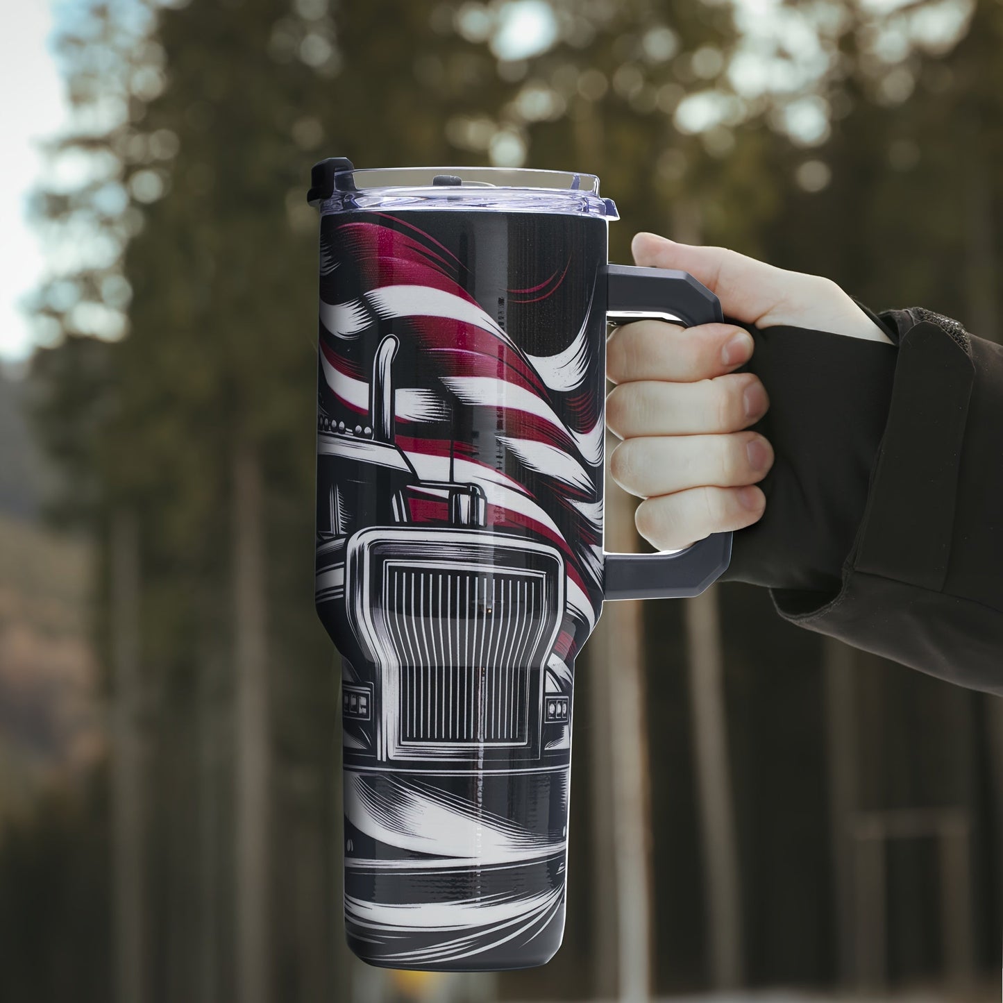 40oz Patriotic Stainless Steel Tumbler with Handle