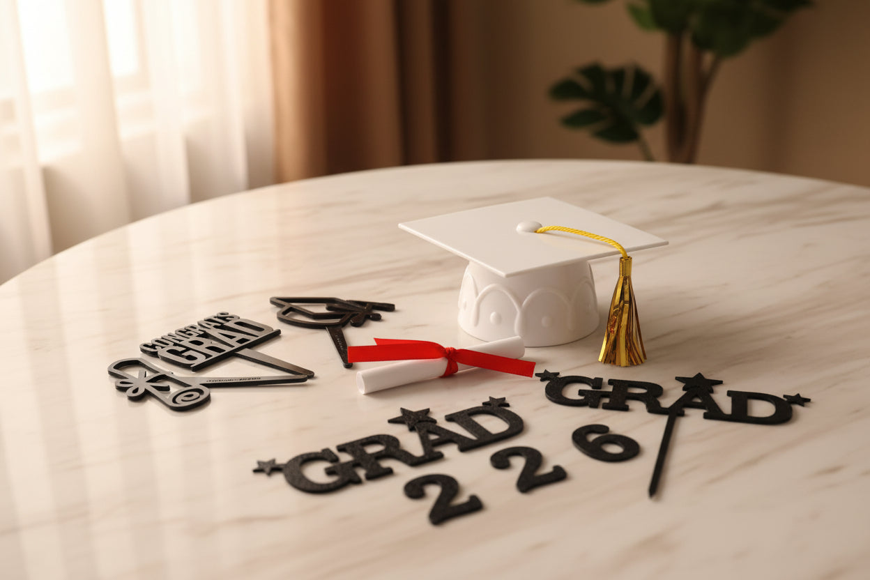 Graduation Cake Topper Set (Various Colors Available)