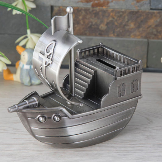Vintage Pirate Ship Coin Bank