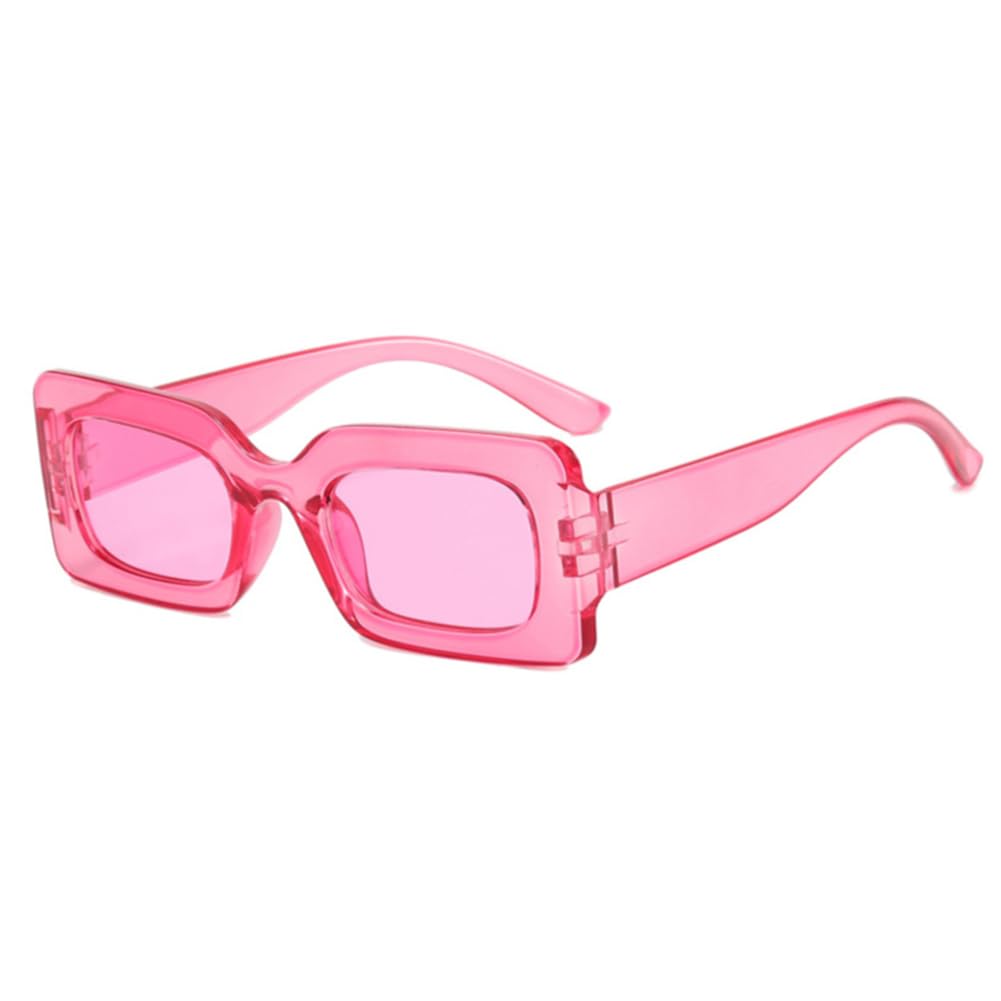 Pink Vintage Rectangle Sunglasses UV400