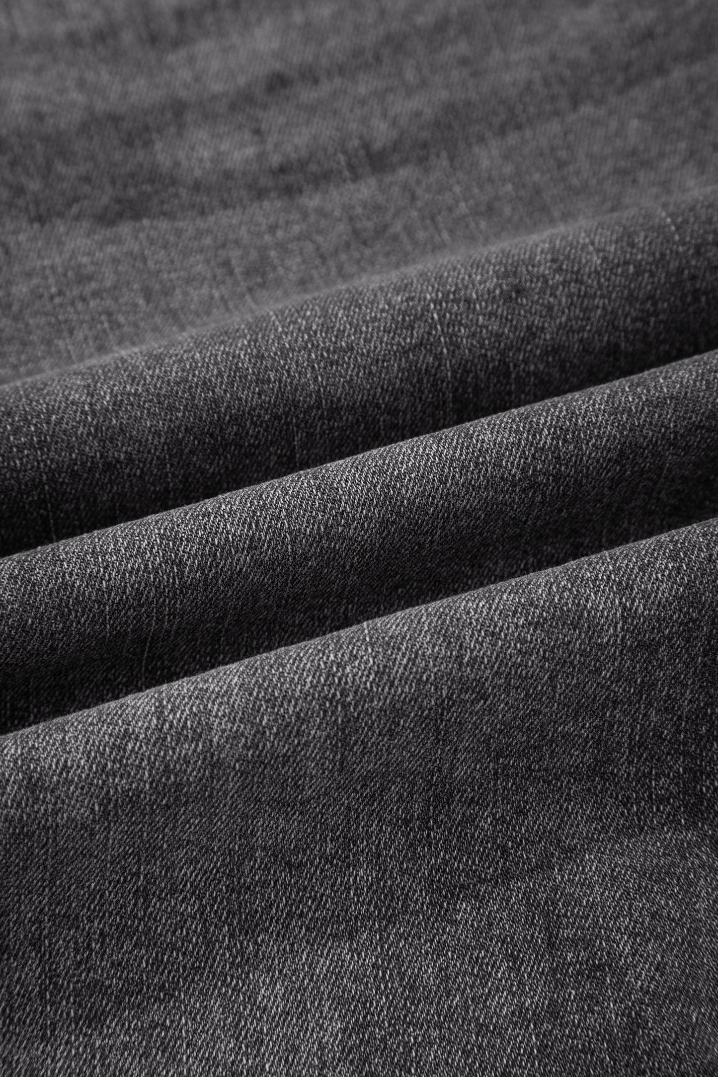 Denim Asymmetrical Distressed Midi Skirt