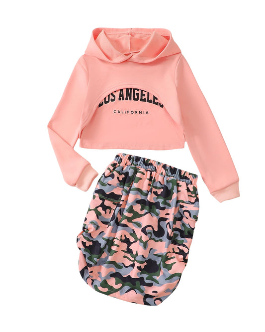 3-Piece Outfit Set – Cami, Hoodie & Skirt Age 9-10