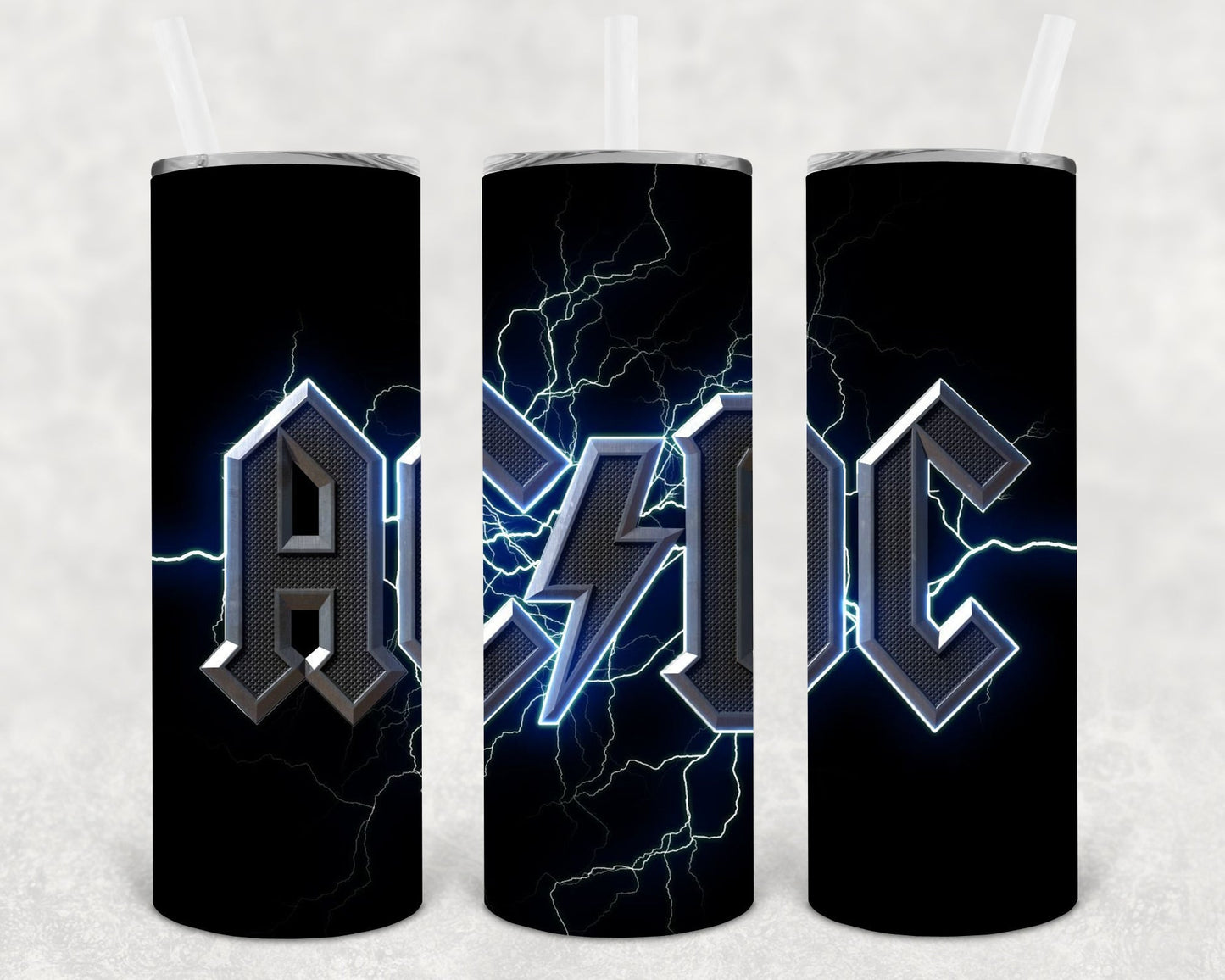 AC/DC 20 oz Insulated Skinny Tumbler with Lid & Straw