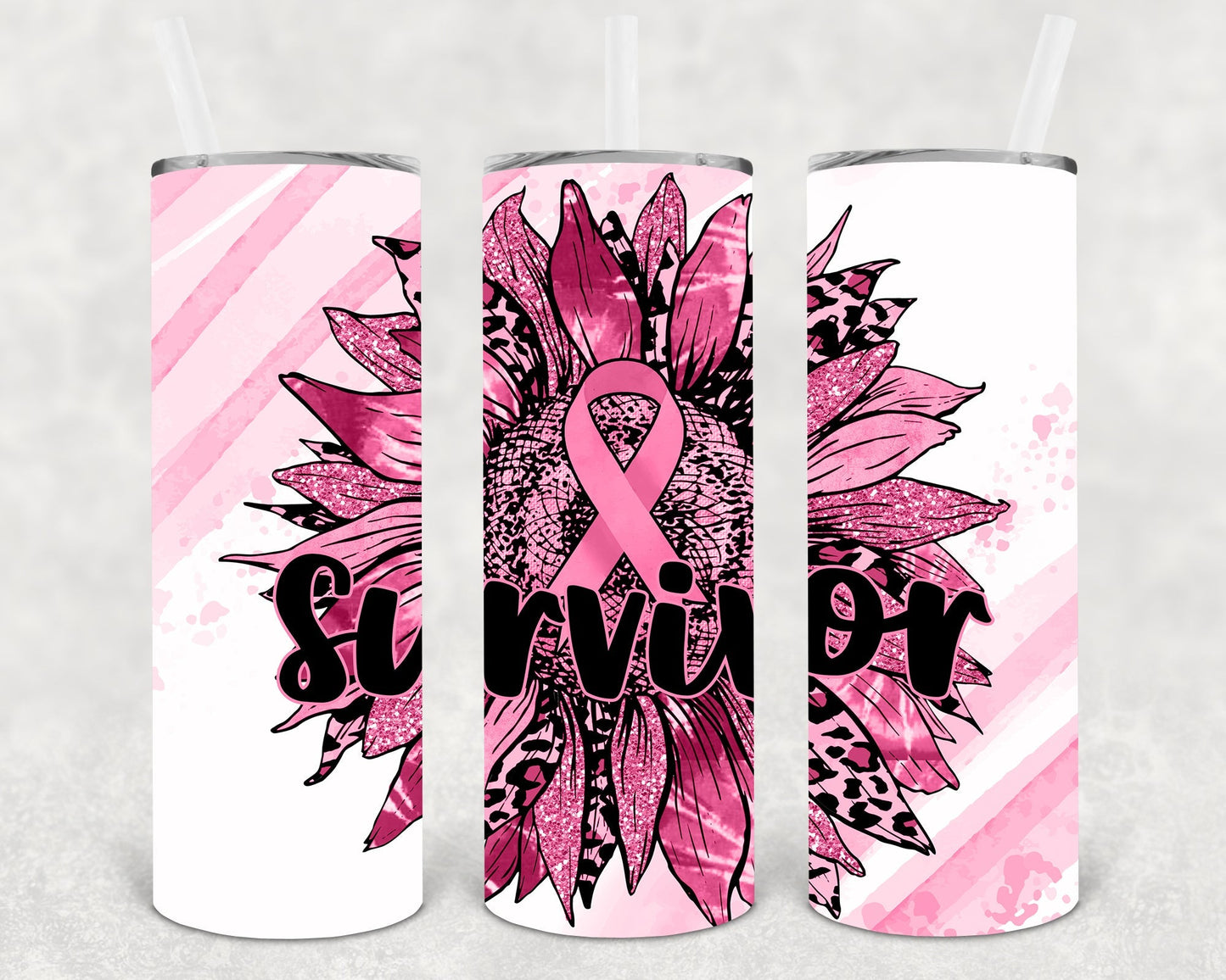 Breast Cancer Survivor 20 oz Skinny Tumbler
