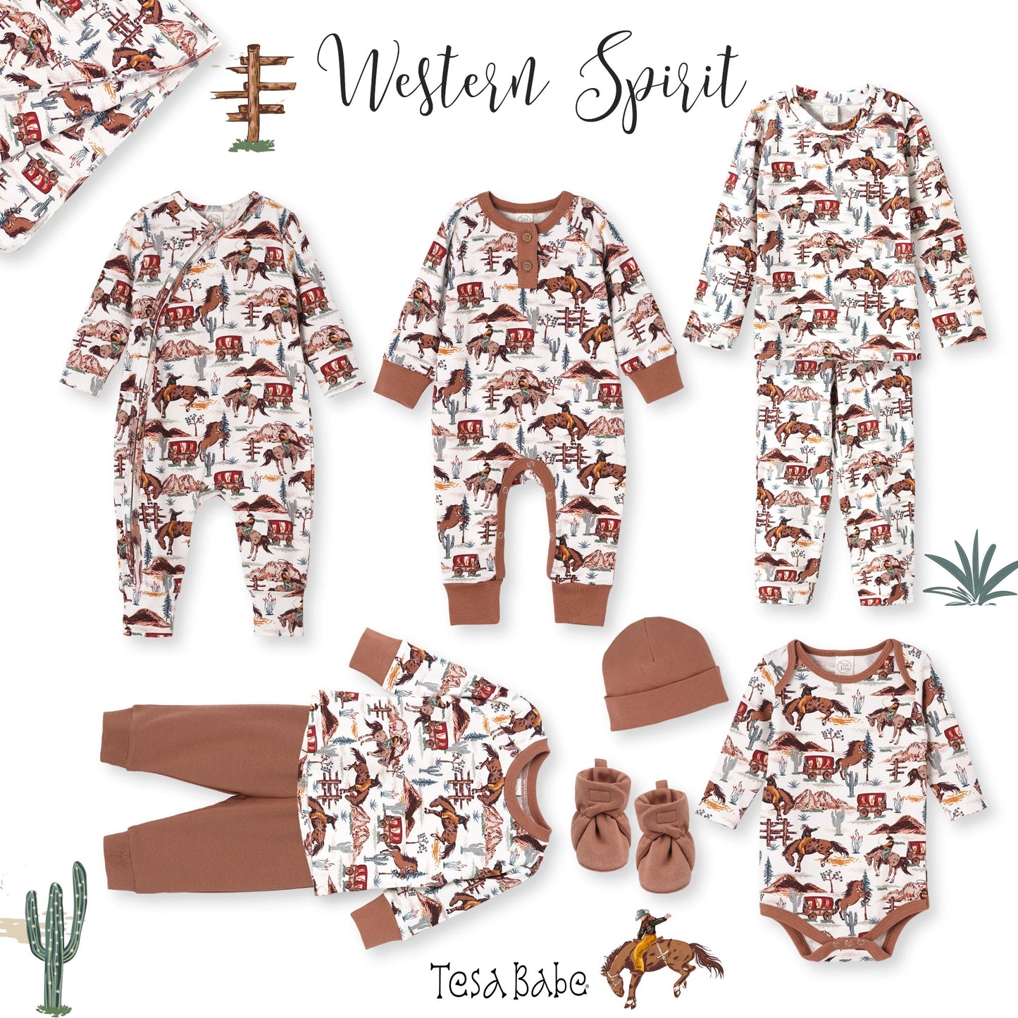 Cowboy Henley Baby Romper – Bamboo Western Spirit