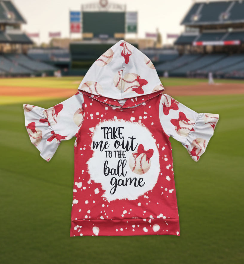 Take me out to the ball game girls baseball hoodie