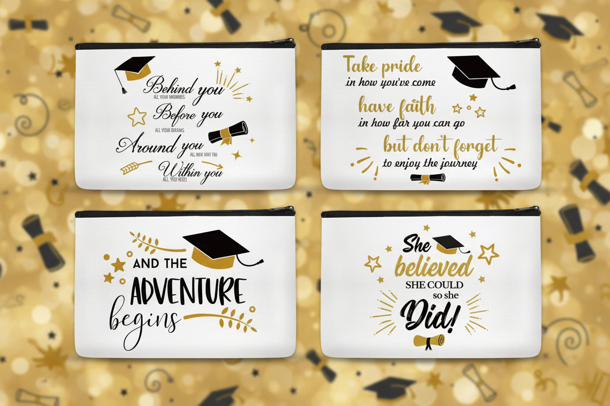 4-piece Graduation Makeup Bag set