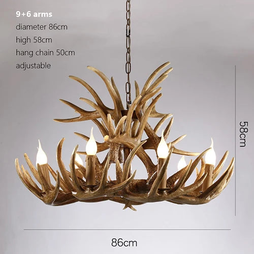 Deer Antler Chandelier: Resin Horn Lamp