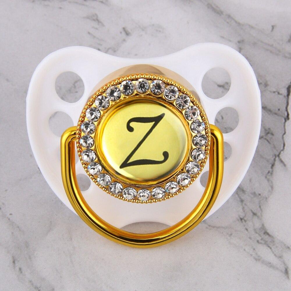 Initialed Crystal White Bling Pacifier *A-Z*