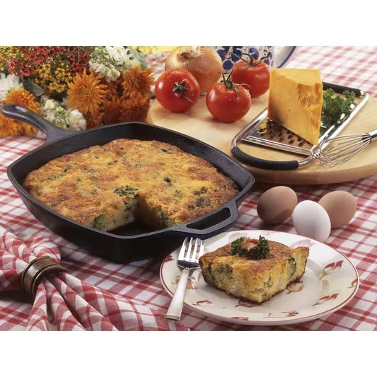 10.5-inch Square Cast Iron Skillet Frying Pan