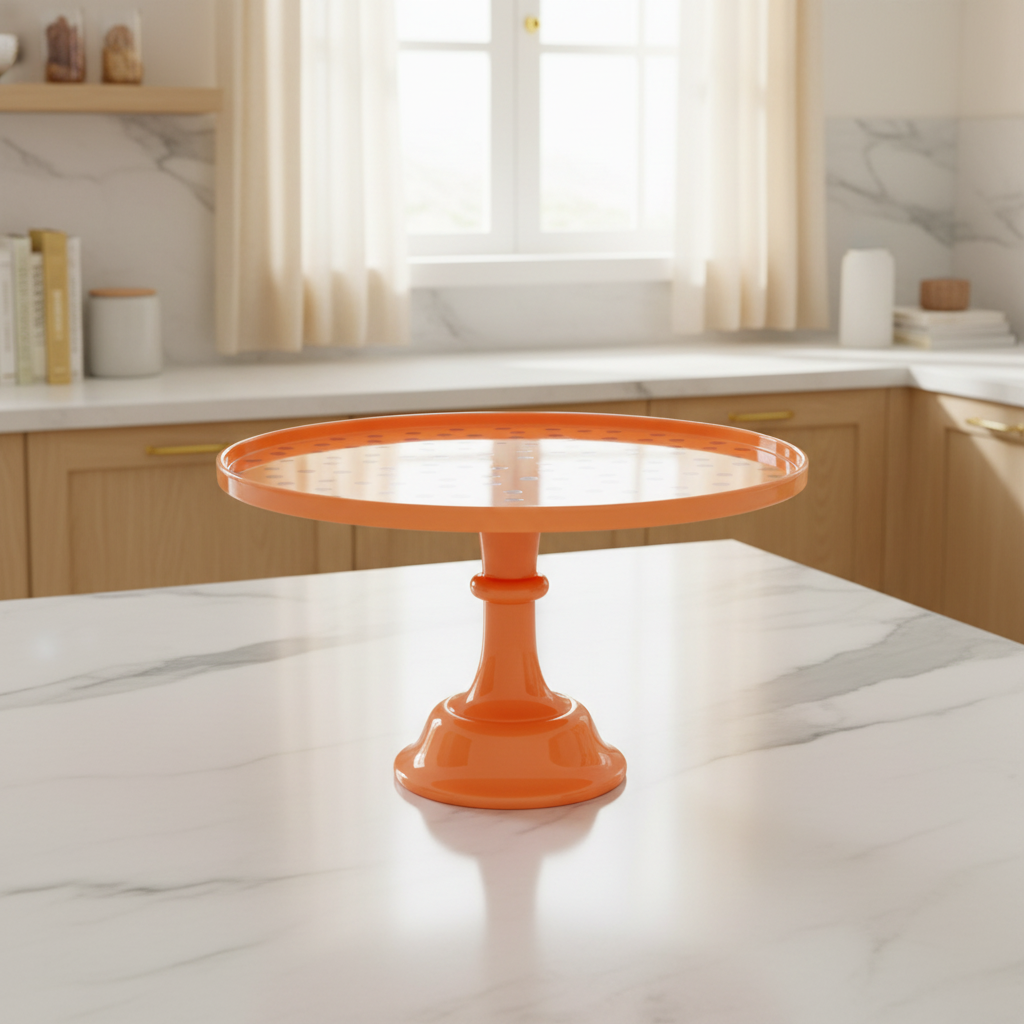 Melamine Cake Stand | Lavender Dots Print