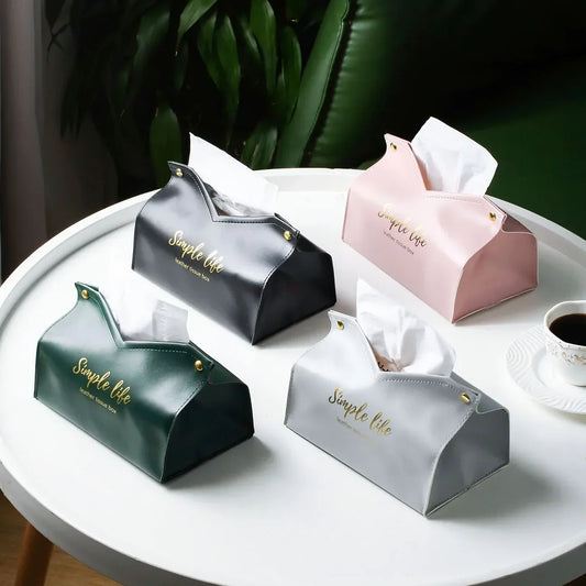 PU Leather Foldable Tissue Box
