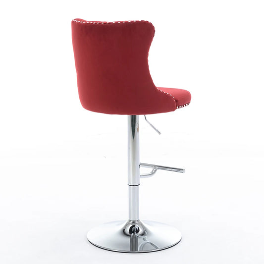 Swivel Velvet Barstool - Seat Height from 25-33 Inches