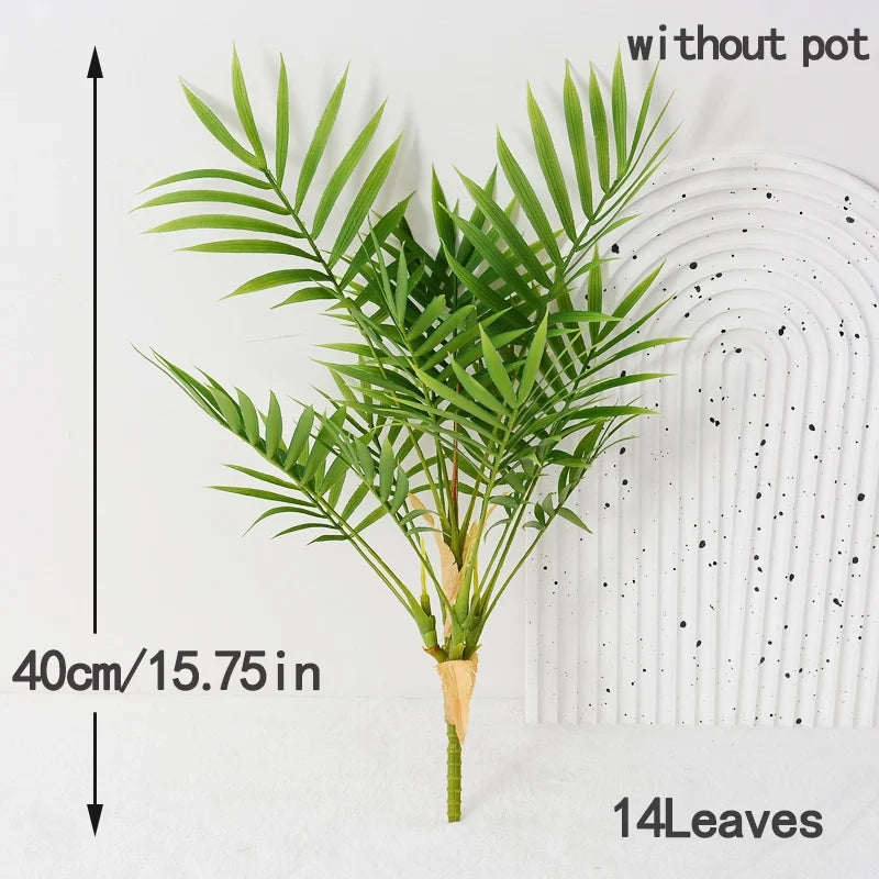 Dlight Decor 44cm Palm Plant Branch with Real Touch Monstera Leaves