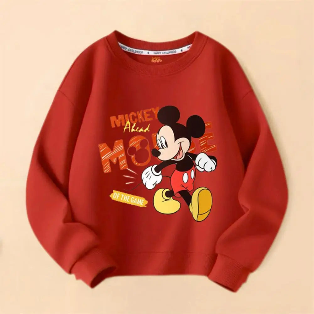 Boys Cute Sweatshirts Red Blue Yellow Tops Long Sleeve Round Neck Pullovers New Design Clothes Baby Printing Hoodie Outer Wear