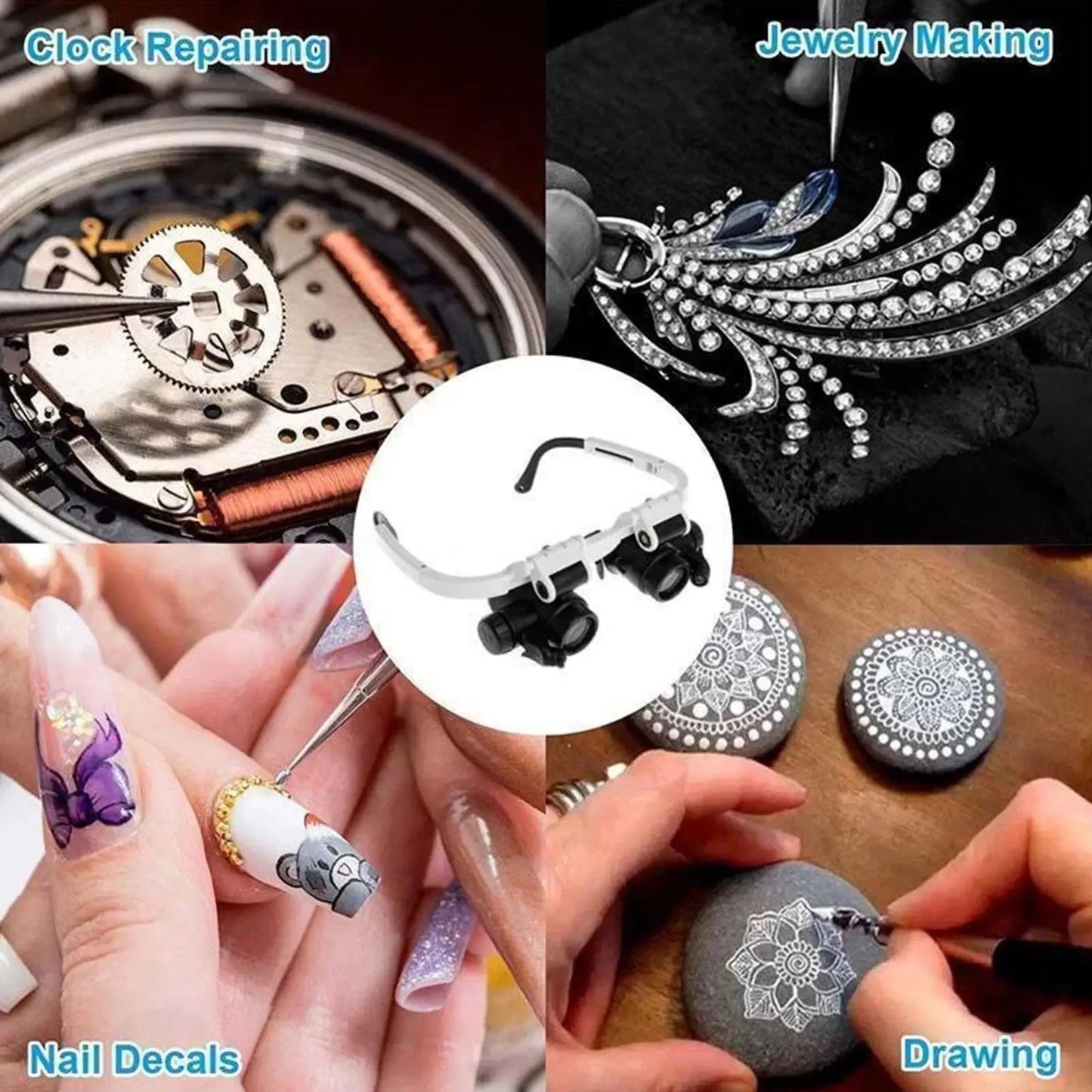 Head-Mounted Adjustable Magnifying Headband