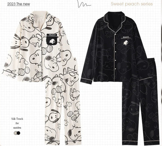Unisex Long-Sleeve Snoopy Pajamas