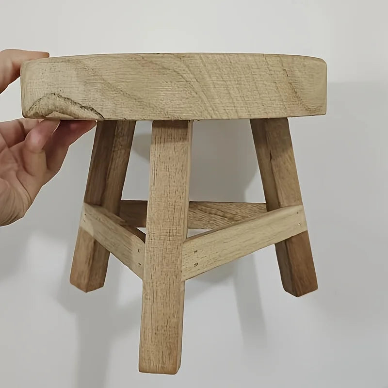 Wooden Mini Stool Display Stand, Modern Wooden Succulent Plant Stand, Suitable for Balconies, Perfect for Mother's Day Gifts