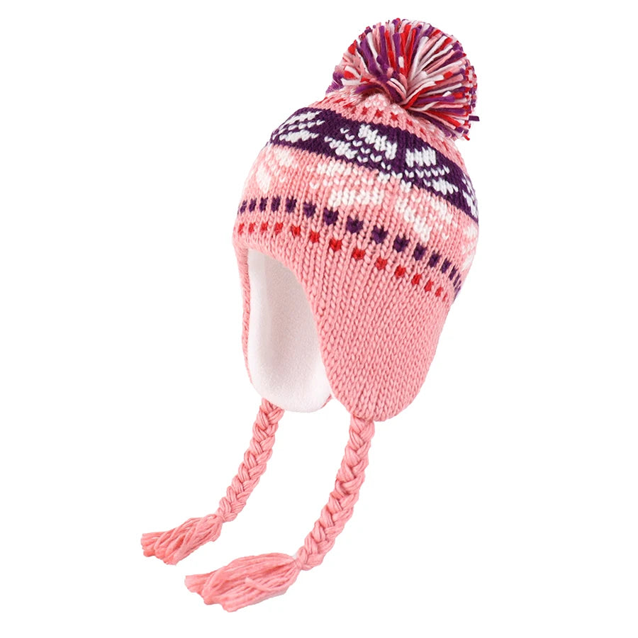 Toddler Boys Girls Winter Hats Earflaps Beanie Fleece Lined Knit Kids Hat