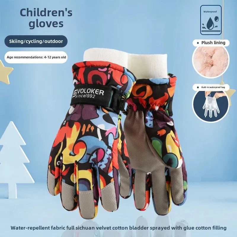 Kids Waterproof Ski Gloves