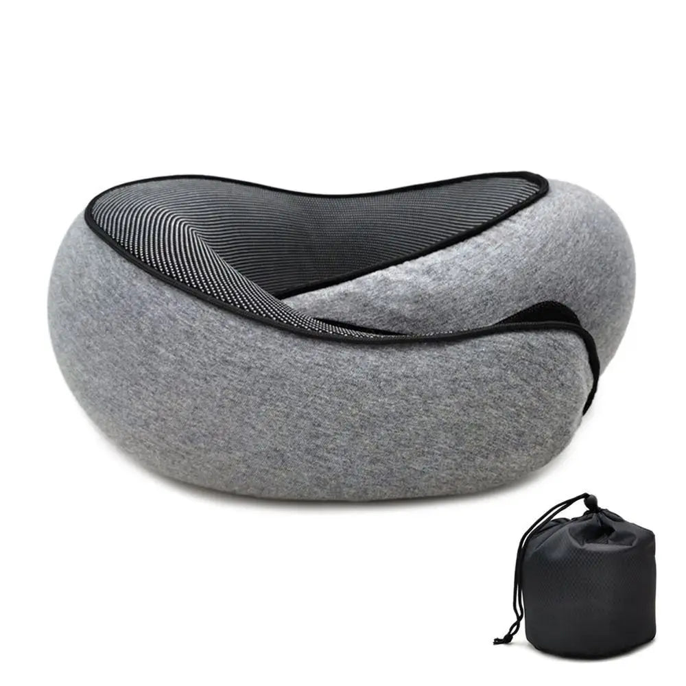 Memory Foam Travel Neck Pillow U-shaped Pillow Snail Style Travel Neck Support Portable Adjustable Soft Noon Break Sleep Pillows