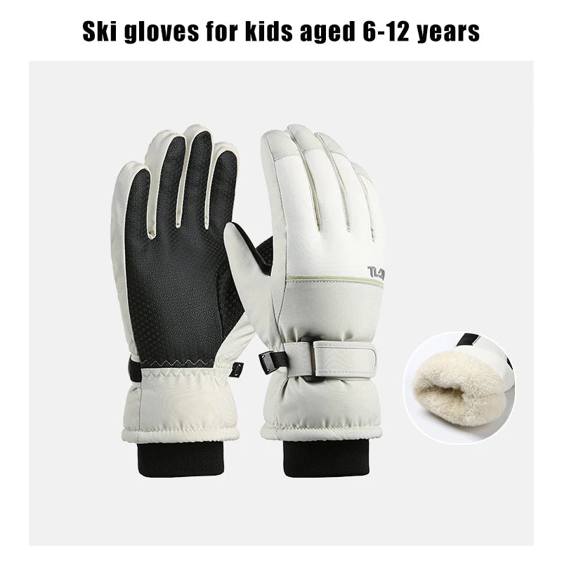 Kids Warm Winter Gloves Waterproof Anti-Slip Snow Gloves for Boys Girls Ideal for Outdoor Skiing Cycling