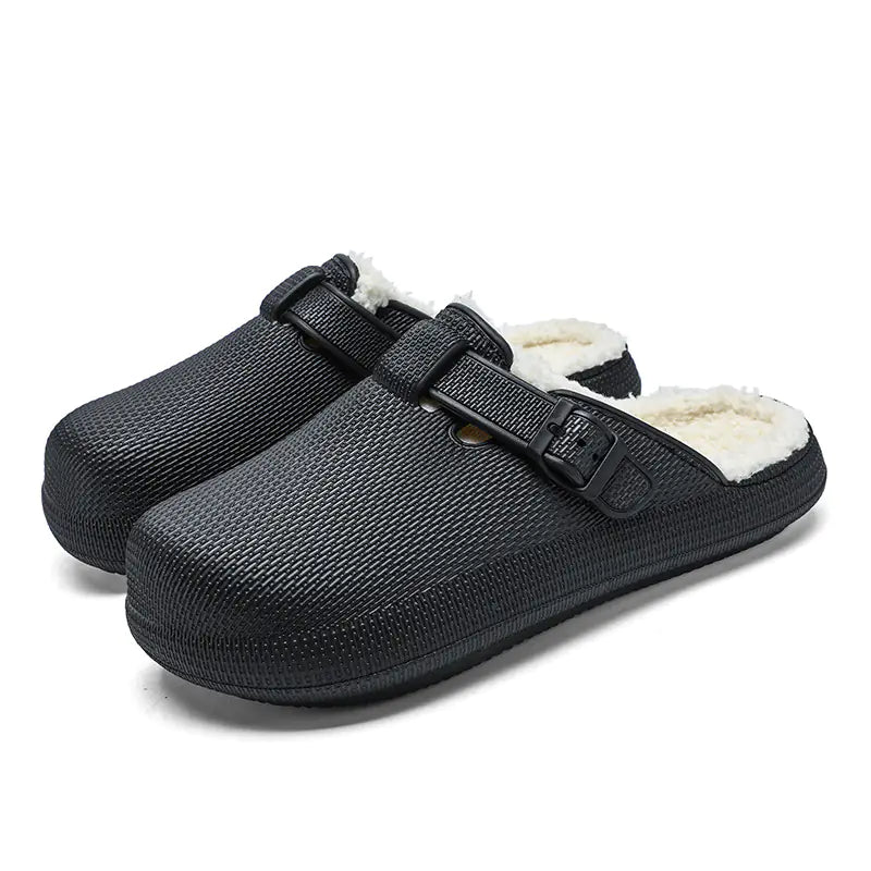 Unisex Fleece-Lined Eva Soft Bottom Slippers